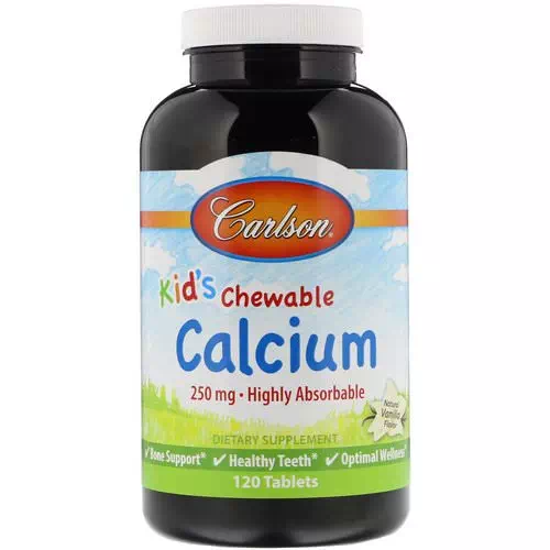 Carlson Labs, Kid's Chewable Calcium, Natural Vanilla Flavor, 250 mg, 120 Tablets Review