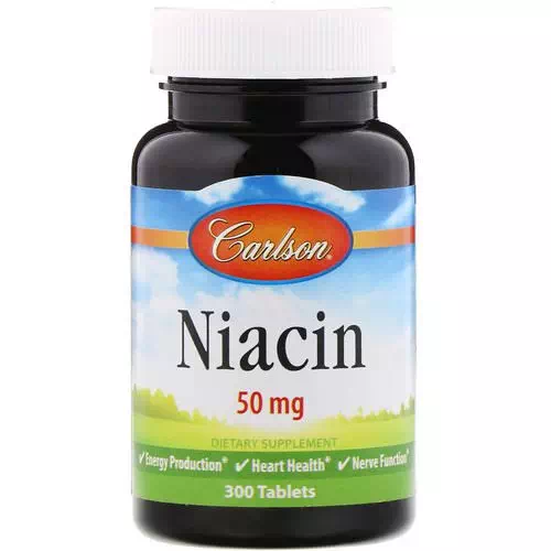 Carlson Labs, Niacin, 50 mg, 300 Tablets Review