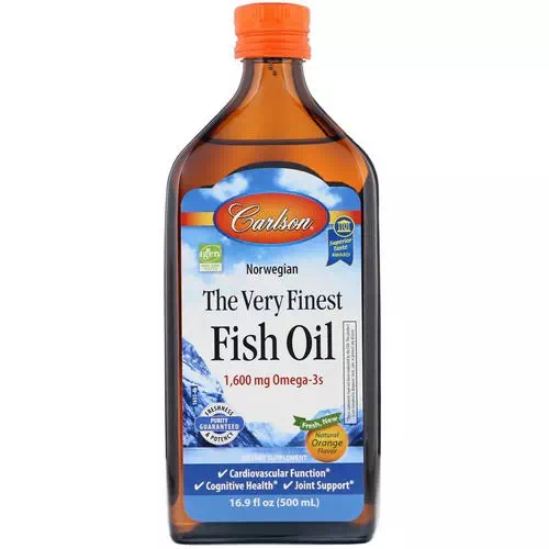 Carlson Labs, Norwegian, The Very Finest Fish Oil, Natural Orange Flavor, 16.9 fl oz (500 ml) Review