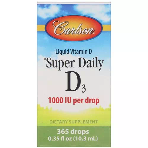 Carlson Labs, Super Daily D3, 1,000 IU, 0.35 fl oz (10.3 ml) Review