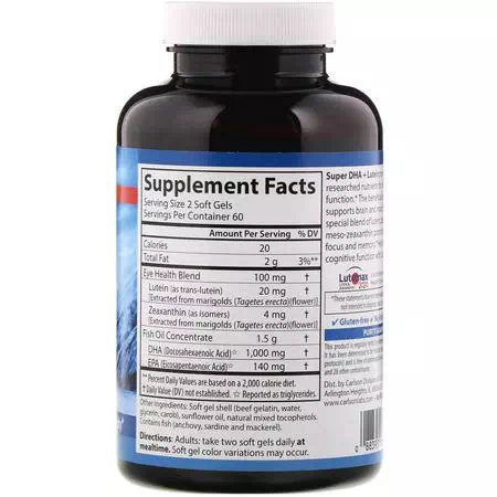 Memory Formulas, Cognitive, Healthy Lifestyles, DHA, Omegas EPA DHA, Fish Oil, Supplements