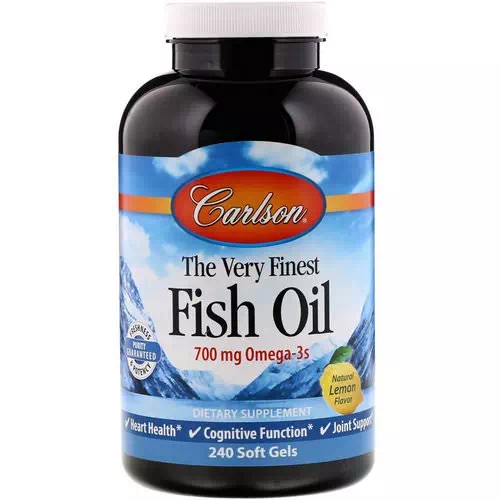 Carlson Labs, The Very Finest Fish Oil, Natural Lemon Flavor, 700 mg, 240 Soft Gels Review