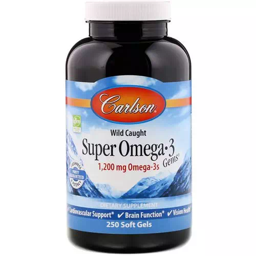 Carlson Labs, Wild Caught Super Omega-3 Gems, 1,200 mg, 250 Soft Gels Review