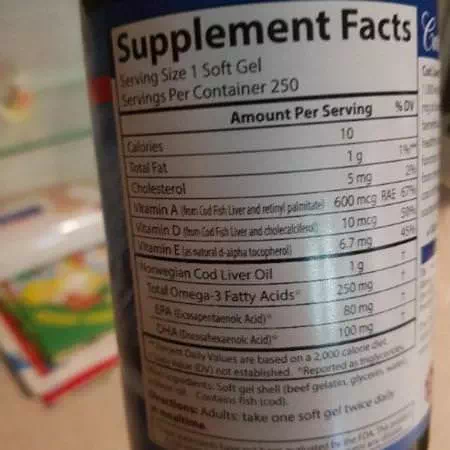 Carlson Labs, Wild Norwegian Cod Liver Oil Gems, Super, 1000 mg, 250 Soft Gels Review