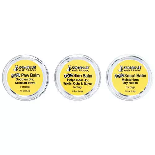 Charlie & Frank, Dog Balms Variety Set (Paw, Skin, Snout), Trial Size, 3 Tins, 0.3 oz (8.5 g) Each Review
