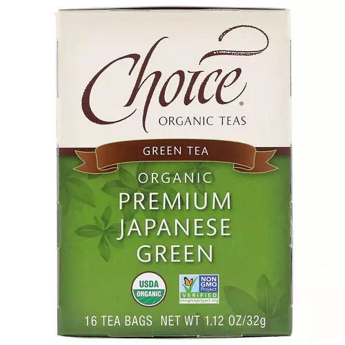 Choice Organic Teas, Organic, Green Tea, Premium Japanese Green, 16 Tea Bags, 1.12 oz (32 g) Review