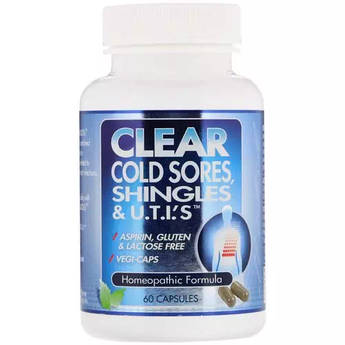 Clear Products, Clear Cold Sores, Shingles & U.T.I.'s, 60 Capsules Review