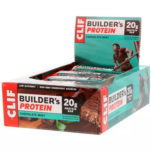 Clif Bar, Builder's Protein Bar, Chocolate Mint, 12 Bars, 2.40 oz (68 g) Each Review