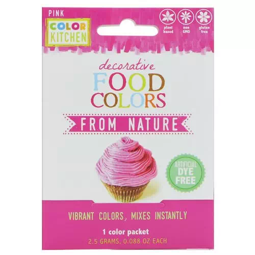 ColorKitchen, Decorative, Food Colors From Nature, Pink, 1 Color Packet, 0.088 oz (2.5 g) Review