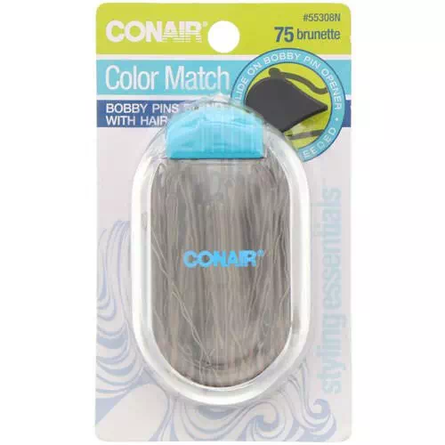 Conair, Color Match, Bobby Pins, Brunette, 75 Pieces Review