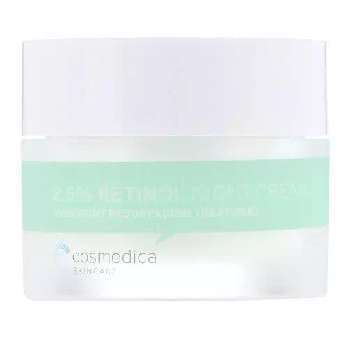 Cosmedica Skincare, 2.5% Retinol Night Cream, Overnight Resurfacing Treatment, 1.76 oz (50 g) Review