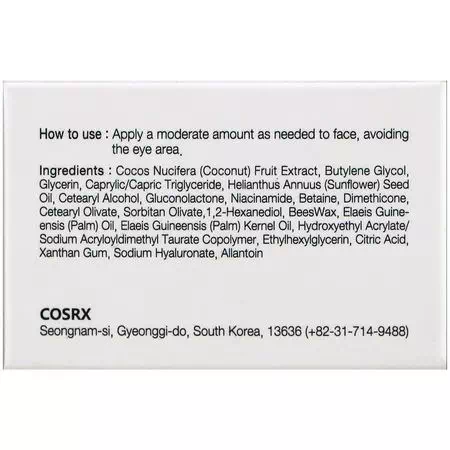 CosRx, K-Beauty Moisturizers, Creams