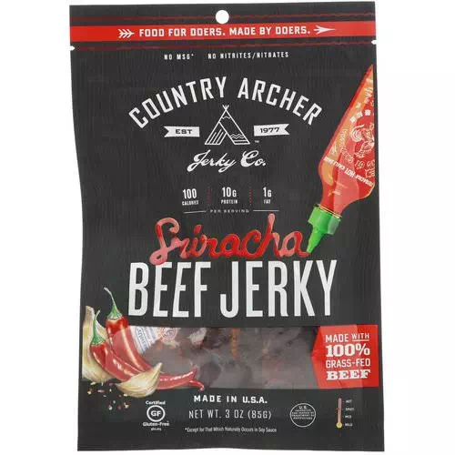 Country Archer Jerky, Beef Jerky, Sriracha, 3 oz (85 g) Review