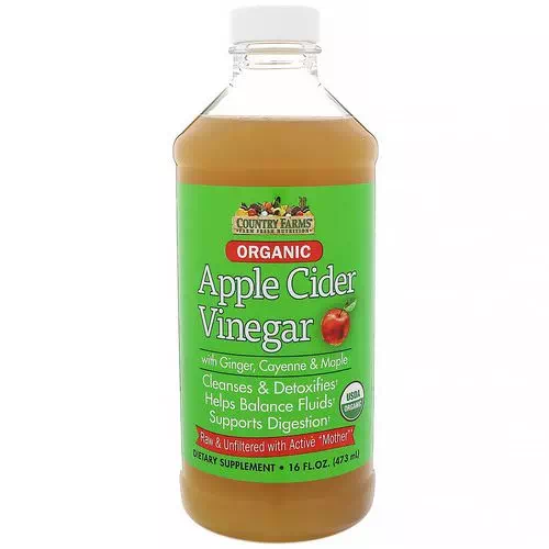 Country Farms, Organic, Apple Cider Vinegar with Ginger, Cayenne & Maple, 16 fl oz (473 ml) Review