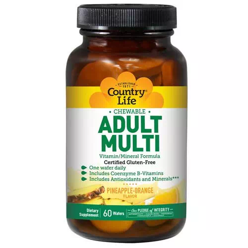 Country Life, Adult Multi, Chewable, Pineapple-Orange Flavor, 60 Wafers Review