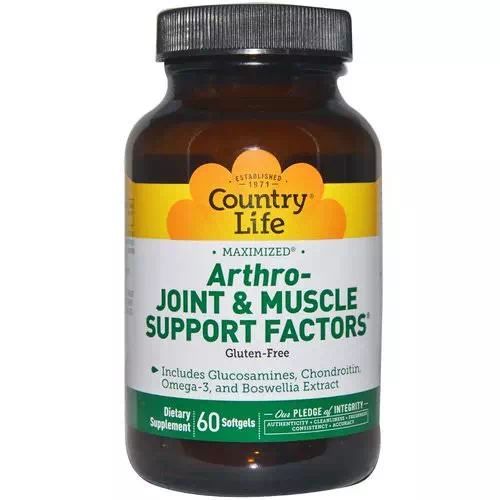 Country Life, Arthro - Joint & Muscle Support Factors, 60 Softgels Review