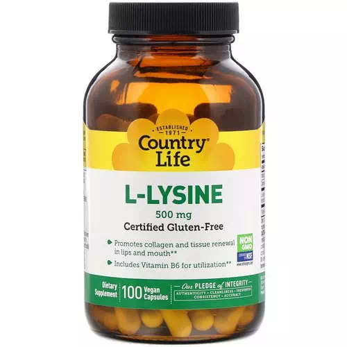 Country Life, L-Lysine, 500 mg, 100 Vegan Capsules Review