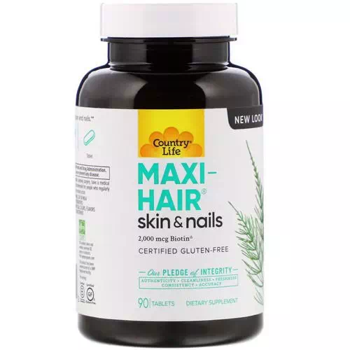 Country Life, Maxi-Hair, 2,000 mcg, 90 Tablets Review