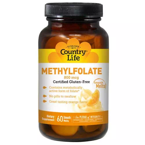 Country Life, Methylfolate, Orange Flavor, 800 mcg, 60 Smooth Melts Review