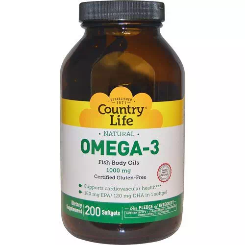 Country Life, Omega-3, 1000 mg, 200 Softgels Review