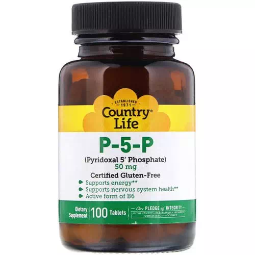 Country Life, P-5-P (Pyridoxal 5' Phosphate), 50 mg, 100 Tablets Review