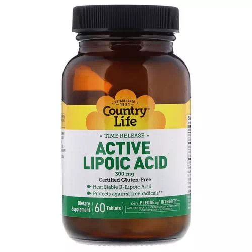 Country Life, Time Release, Active Lipoic Acid, 300 mg, 60 Tablets Review