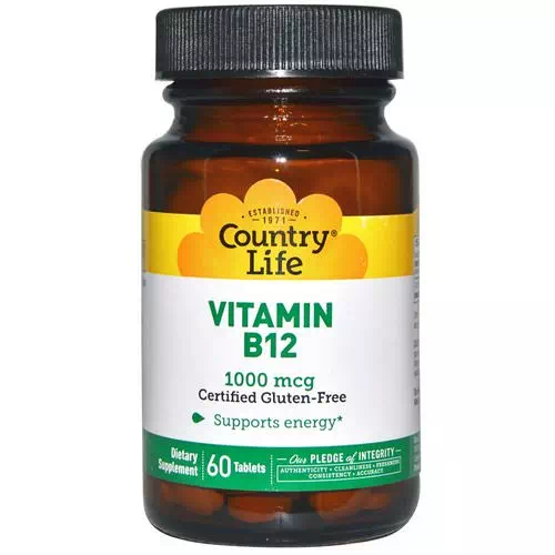 Country Life, Vitamin B12, 1000 mcg, 60 Tablets Review