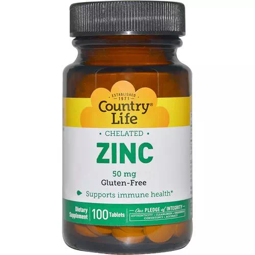 Country Life, Zinc, Chelated, 50 mg, 100 Tablets Review