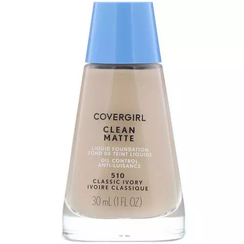 Covergirl, Clean Matte Liquid Foundation, 510 Classic Ivory, 1 fl oz (30 ml) Review