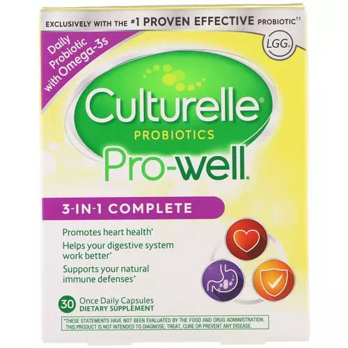 Culturelle, Probiotics, Pro-Well, 3-in-1 Complete, 30 Once Daily Capsules Review