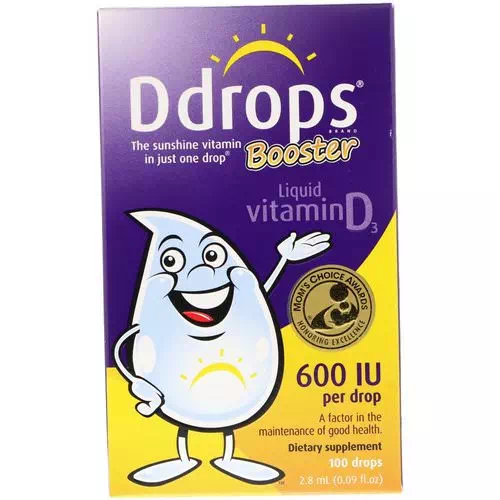 Ddrops, Booster, Liquid Vitamin D3, 600 IU, 0.09 fl oz (2.8 ml) Review