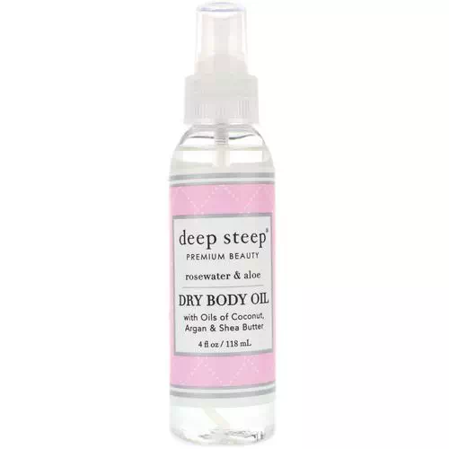 Deep Steep, Dry Body Oil, Rosewater & Aloe, 4 fl oz (118 ml) Review
