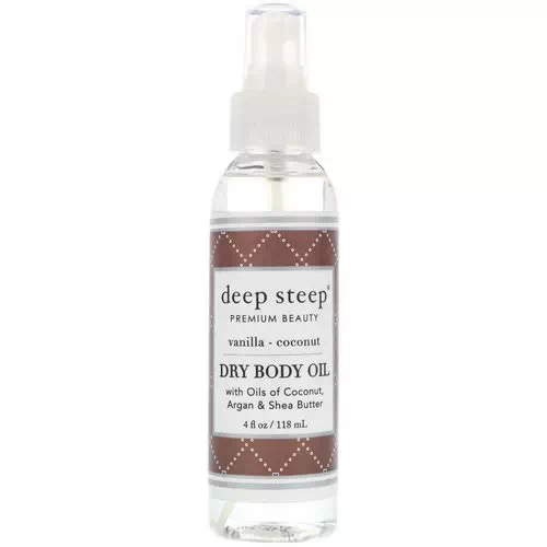 Deep Steep, Dry Body Oil, Vanilla - Coconut, 4 fl oz (118 ml) Review