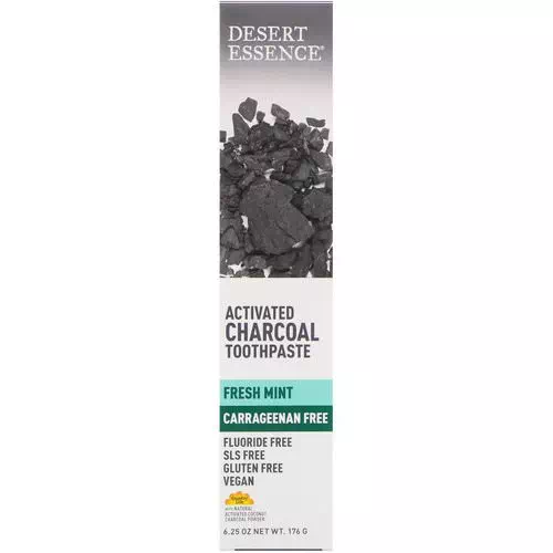 Desert Essence, Activated Charcoal Toothpaste, Fresh Mint, 6.25 oz (176 g) Review