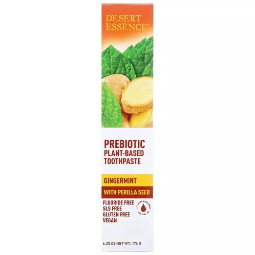 Desert Essence, Prebiotic, Plant-Based Toothpaste, Gingermint, 6.25 oz (176 g) Review