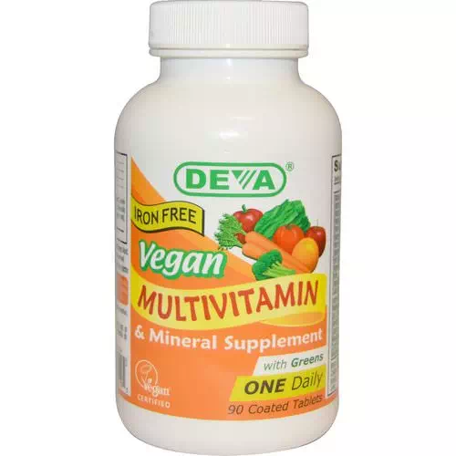 Deva, Vegan, Multivitamin & Mineral Supplement, Iron Free, 90 Coated Tablets Review