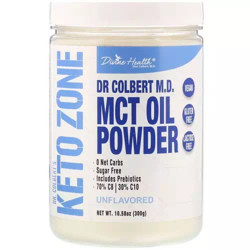 Divine Health, Dr. Colbert's Keto Zone, MCT Oil Powder, Unflavored, 10.58 oz (300 g) Review