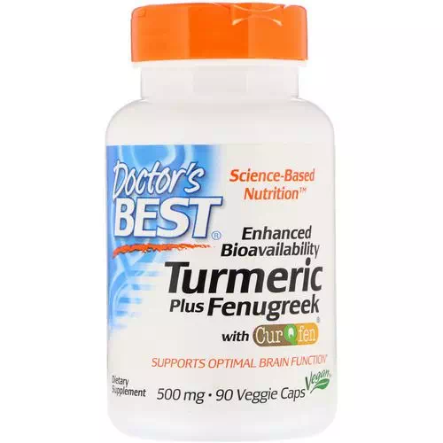 Doctor's Best, Enhanced Bioavailability Turmeric Plus Fenugreek, 500 mg, 90 Veggie Caps Review