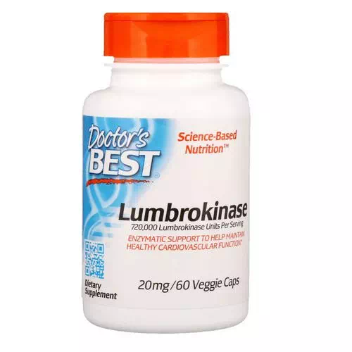 Doctor's Best, Lumbrokinase, 20 mg, 60 Veggie Caps Review