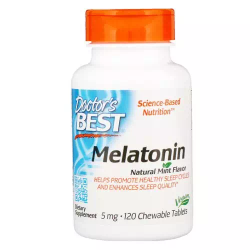 Doctor's Best, Melatonin, Natural Mint Flavor, 5 mg, 120 Chewable Tablets Review