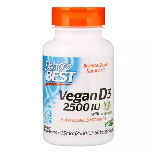 Doctor's Best, Vegan D3 with Vitashine D3, 2,500 IU, 60 Veggie Caps Review