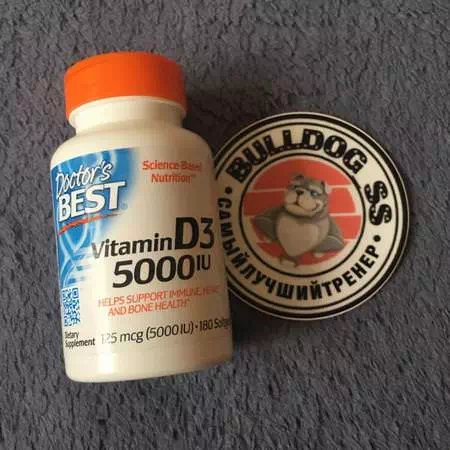 Doctor's Best, Vitamin D3, 125 mcg (5000 IU), 180 Softgels Review