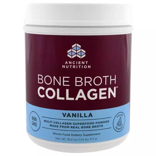 Dr. Axe / Ancient Nutrition, Bone Broth Collagen, Vanilla, 1.13 lbs (517 g) Review