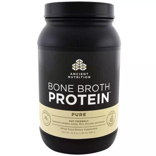 Dr. Axe / Ancient Nutrition, Bone Broth Protein, Pure, 1.96 lbs (890 g) Review