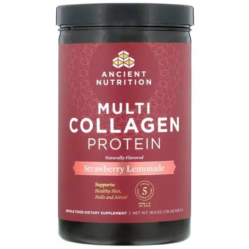 Dr. Axe / Ancient Nutrition, Multi Collagen Protein, Strawberry Lemonade, 1.18 lbs (535.5 g) Review