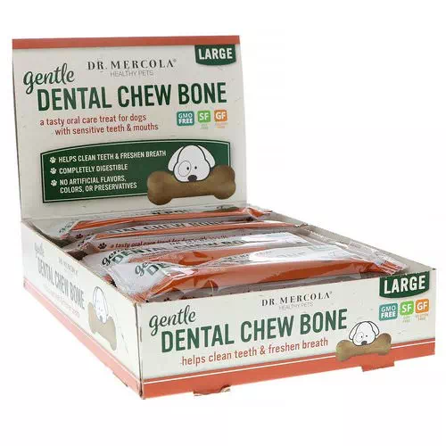 Dr. Mercola, Gentle Dental Chew Bone, Large, For Dogs, 12 Bones, 1.97 oz (56 g) Each Review