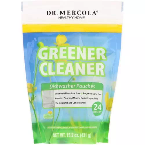 Dr. Mercola, Greener Cleaner, Dishwasher Pouches, 24 Pouches Review
