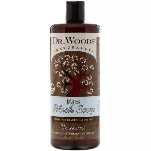 Dr. Woods, Raw Black Soap with Fair Trade Shea Butter, Unscented, 32 fl oz (946 ml) Review