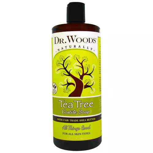Dr. Woods, Tea Tree Castile Soap with Fair Trade Shea Butter, 32 fl oz (946 ml) Review