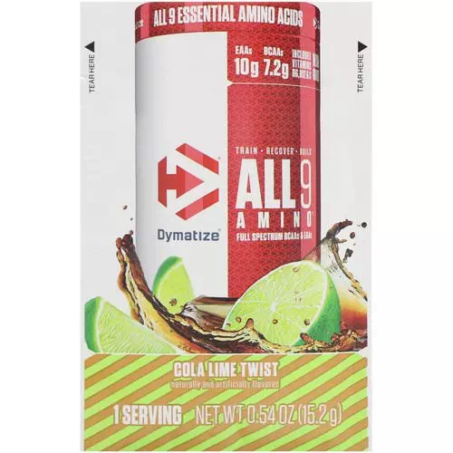 Dymatize Nutrition, All 9 Amino, Cola Lime Twist, 0.54 oz (15.2 g) Review